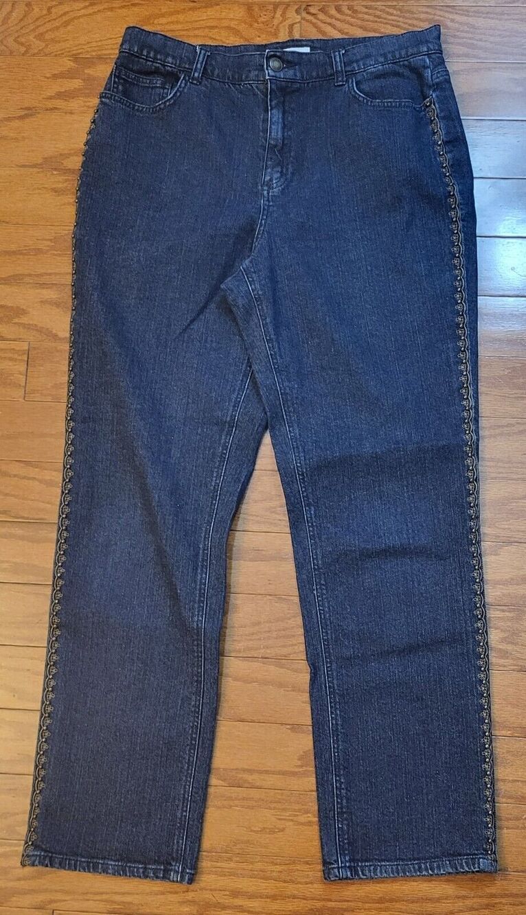 Charter Club Womens Laura Fit Full Straight Jeans Blue Size 12